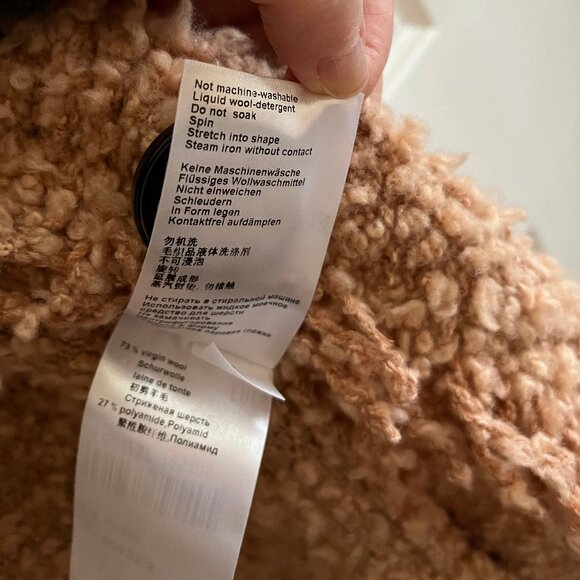Marc Cain Teddy/Popcorn Knit Wool Sweater Coat - size N3/Medium - Picture 15 of 16